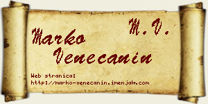 Marko Venečanin vizit kartica